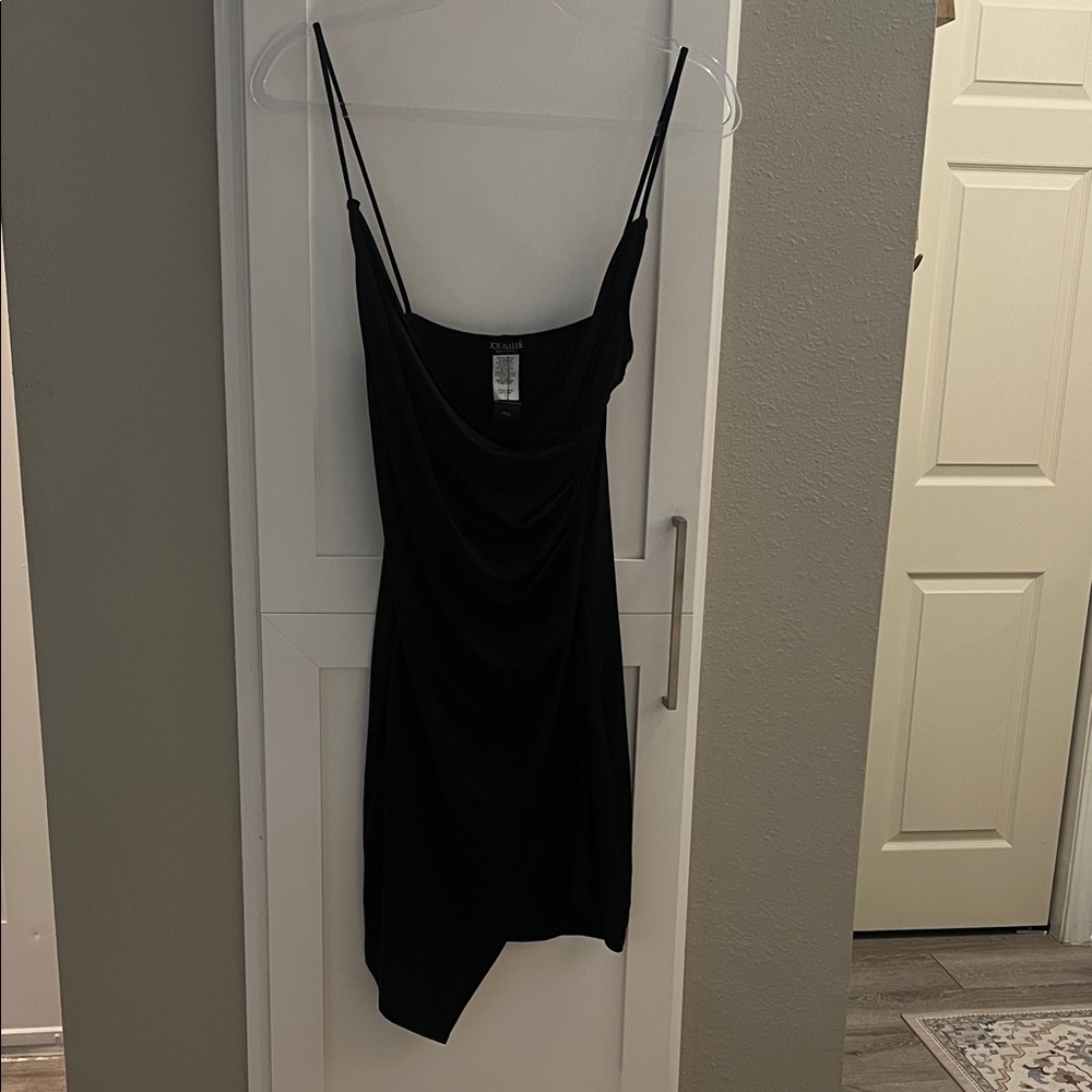 Joe & Elle Black Draped Spaghetti Strap Dress